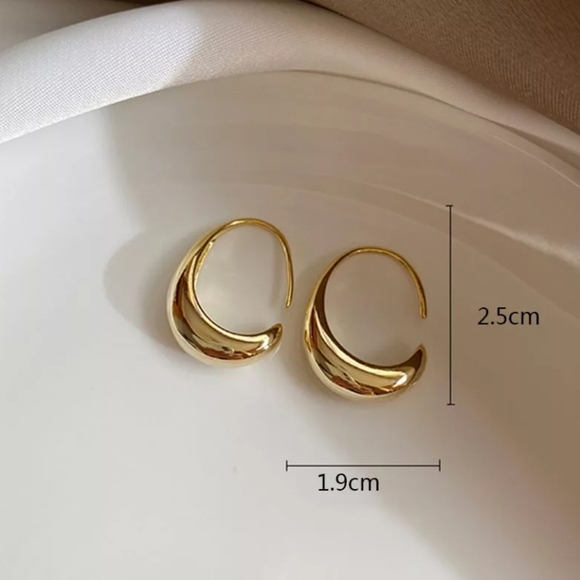 Cute Sterling Silver Cuff Hoops - Picture 2 of 4